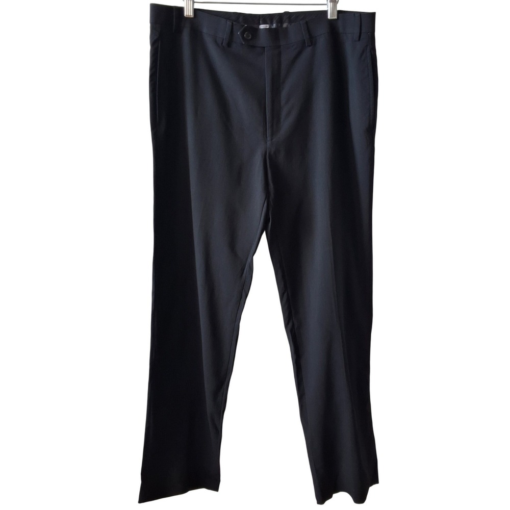 Lauren Ralph Lauren Total Comfort Mens 36x32 Black 100% Wool Dress Pants‎ Slacks